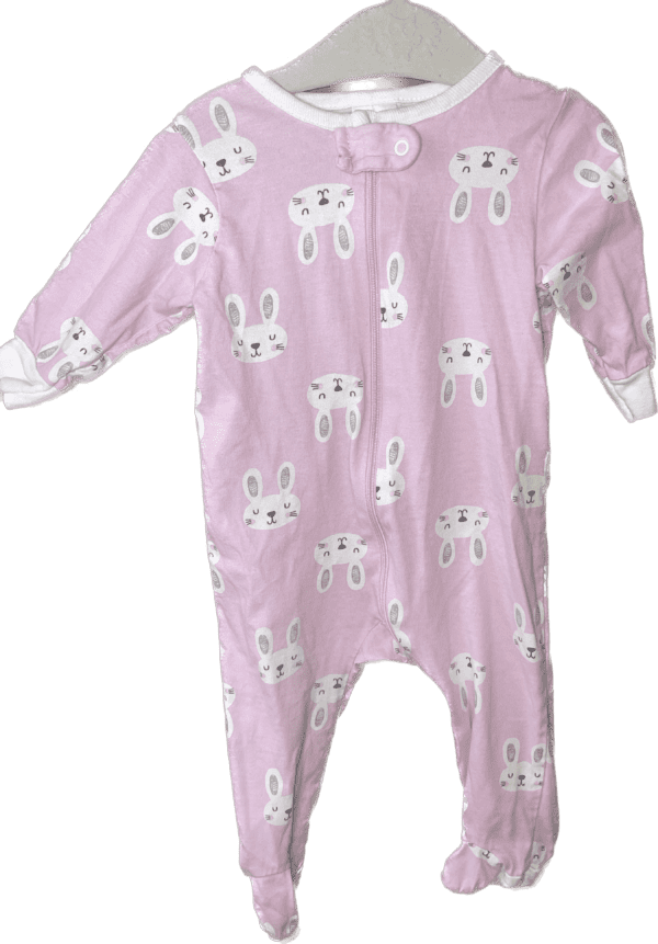 Gerber 3-6mo Bunny Zip Up Long Sleeve Onesie Pajamas