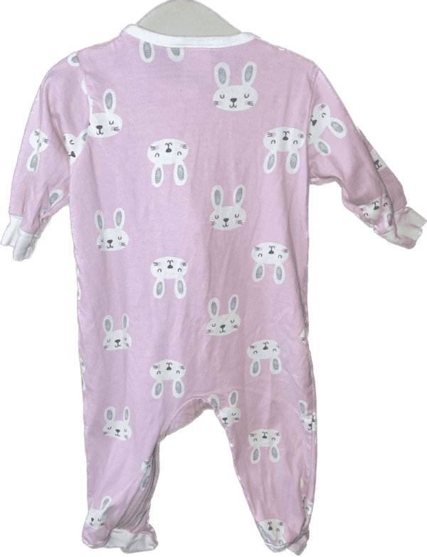 Gerber 3-6mo Bunny Zip Up Long Sleeve Onesie Pajamas - Image 3