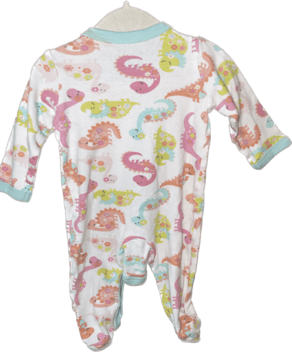 Dino Print 3mo Long Sleeve Mini B Onesie - Image 2